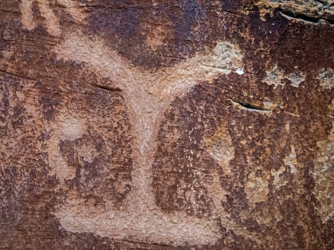 Ancient Vernal style petroglyph. Fremont Culture, Utah.