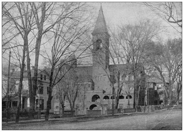 istock Antique image of Hampden County, Massachusetts: Springfield, First Baptist Church 1796986014