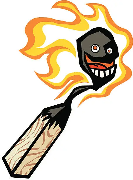 Vector illustration of Smoldering Matchstick