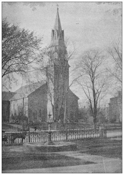 istock Antique image of Hampden County, Massachusetts: Springfield, Catholic Cathedral 1796987605
