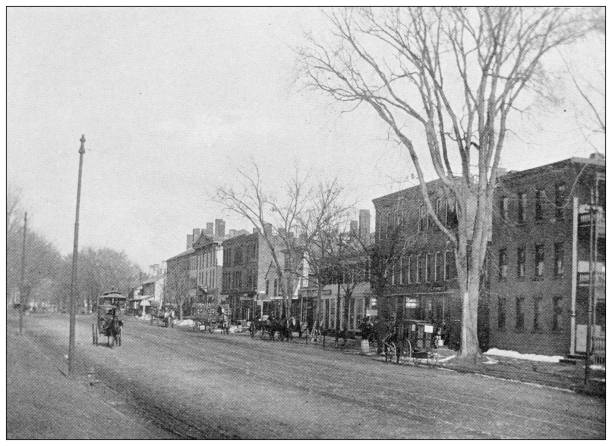 istock Antique image of Hampden County, Massachusetts: Springfield, State Street 1796990883