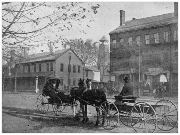 istock Antique image of Hampden County, Massachusetts: Springfield, State Street 1796992099