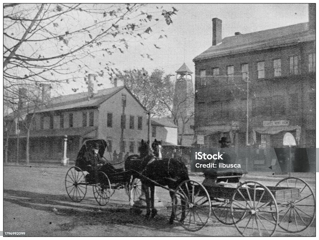 Antique Image Of Hampden County Massachusetts Springfield State Street