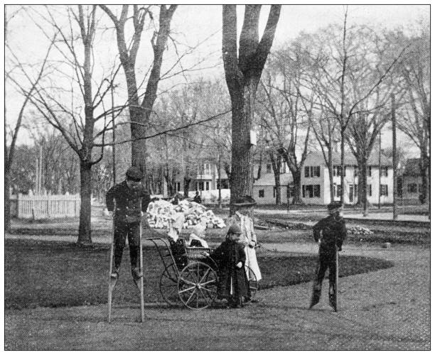 istock Antique image of Hampden County, Massachusetts: Springfield, Children playing 1796993773