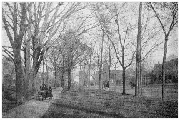 istock Antique image of Hampden County, Massachusetts: Springfield, Upper State Street 1796994094