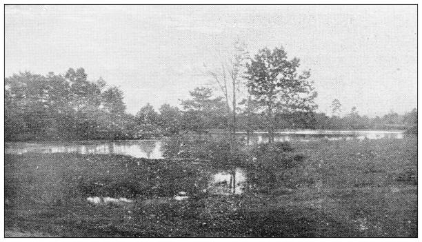 istock Antique image of Hampden County, Massachusetts: Springfield, Five Mile Pond 1796997528