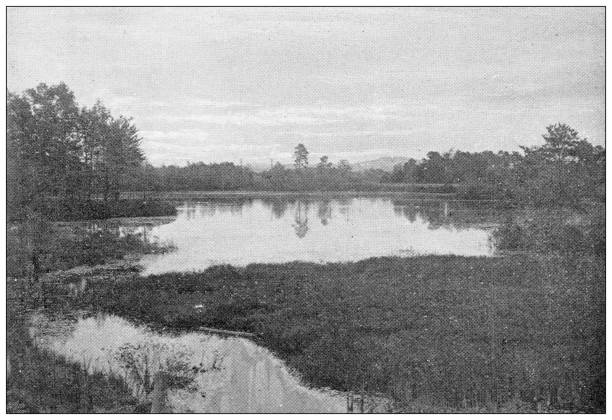 istock Antique image of Hampden County, Massachusetts: Springfield, Five Mile Pond 1796997557