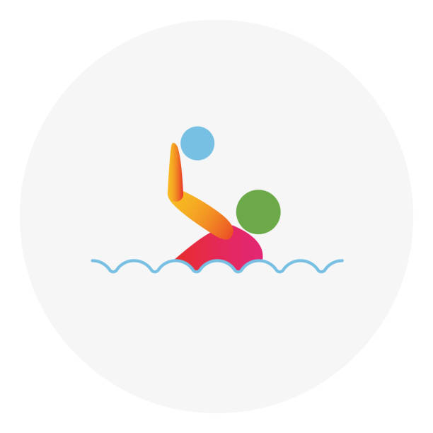Water polo competition icon. Water polo competition icon. Colorful sport sign. water polo silhouette stock illustrations