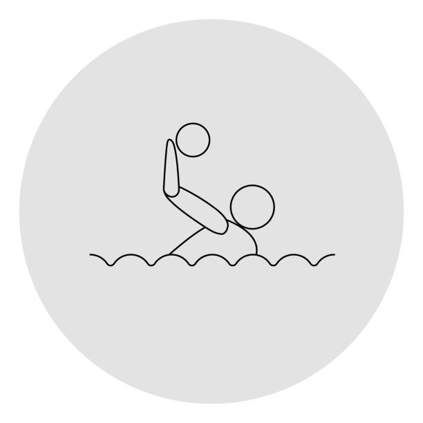 ilustrações, clipart, desenhos animados e ícones de ícone da competição de polo aquático. - water polo swimming symbol computer icon