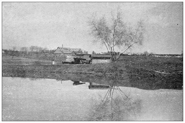 istock Antique image of Hampden County, Massachusetts: Springfield, Watershops Pond 1796998637