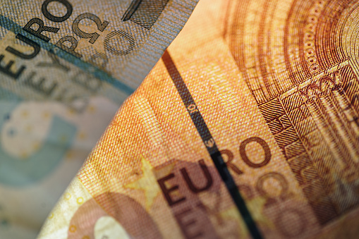 Different Euro banknotes to be used as a finance-background.