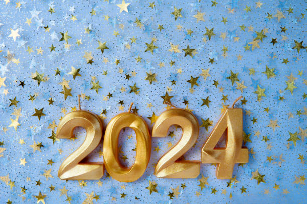 istock Holiday background Happy New Year 2024. 1797046120