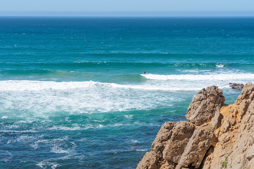 Looking out over Cabo da Roca from Guincho Fort or Candle Fort - Forte do Guincho ou Forte das Velas, Sintra, Portugal.