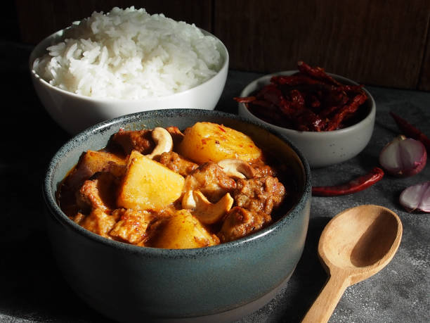 Beef massaman curry, authentic Thai and Indian food.