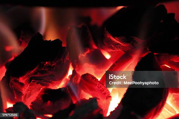 Burning Charcoal In The Stove Stock Photo - Download Image Now - Barbecue - Meal, Barbecue Grill, Brazier