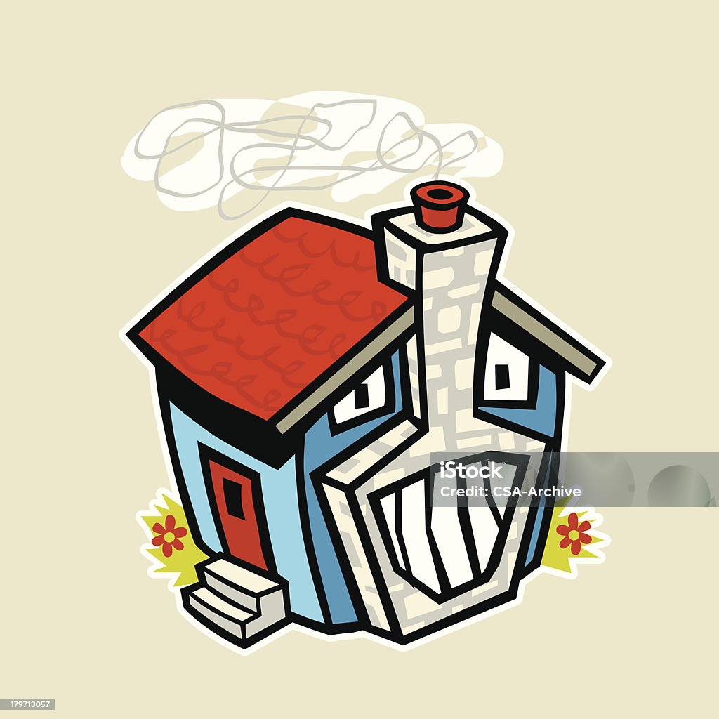Maison avec cheminée - clipart vectoriel de Architecture libre de droits