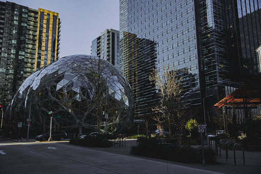 The Amazon Spheres are three spherical conservatories comprising part of the Amazon headquarters campus in Seattle, Washington, United States.