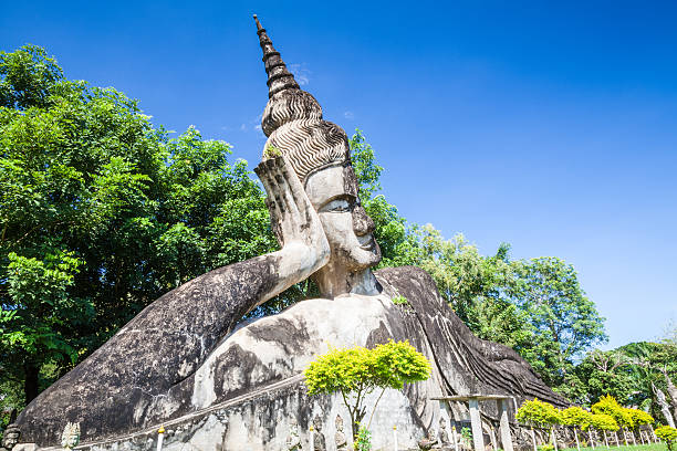istock Buddhist statues at Buddha Park 179715029