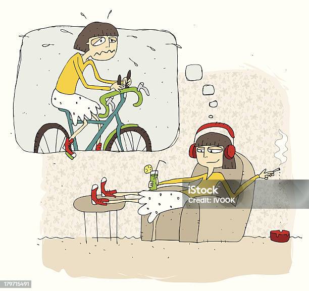 Szczęśliwy I Taca Nastoletnie Dziewczyny Kreskówka - Stockowe grafiki wektorowe i więcej obrazów Jeździć na rowerze