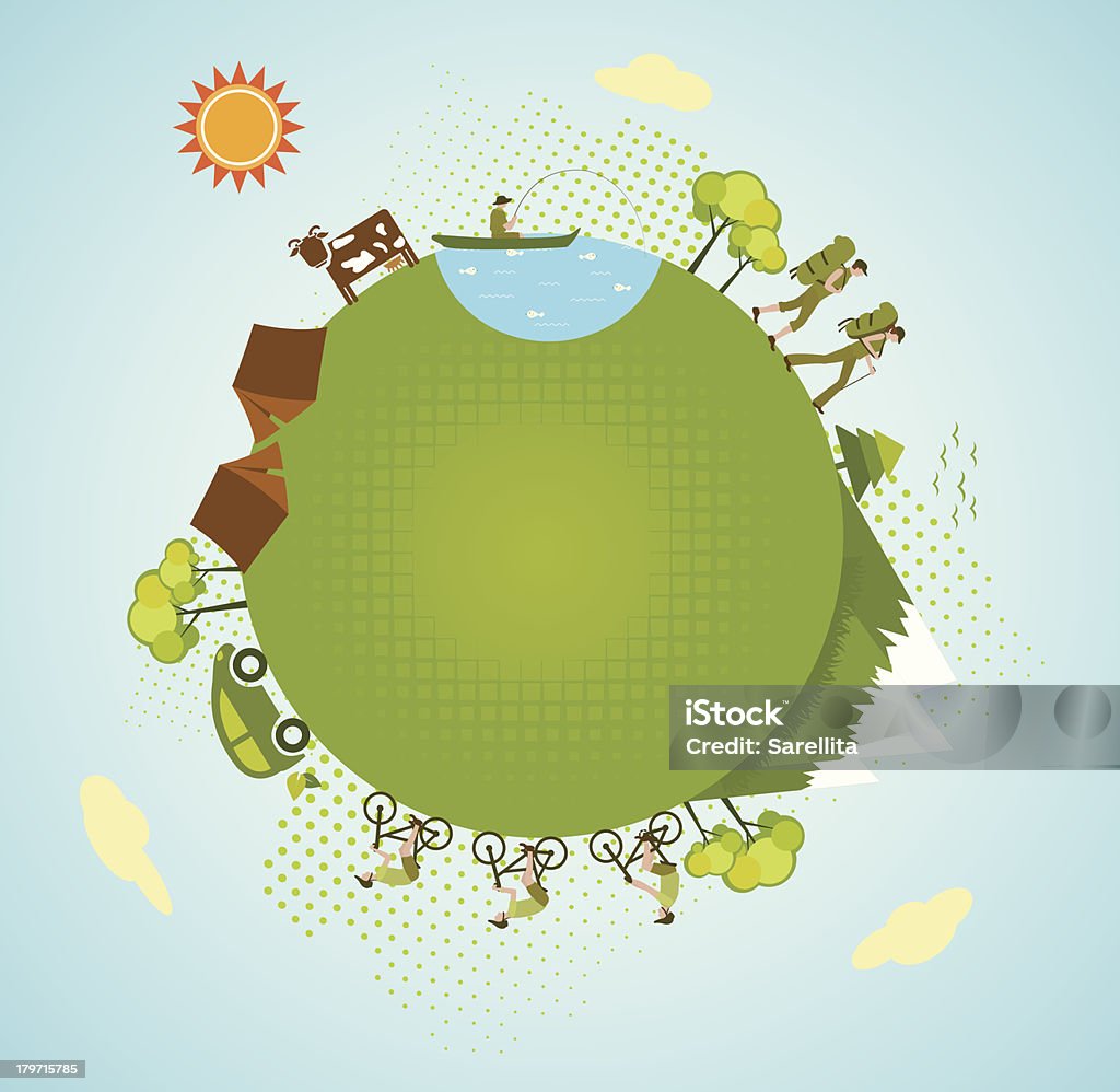 Eco tourism Eco, sustainable  tourism concept. Green world. Sustainable Resources stock vector