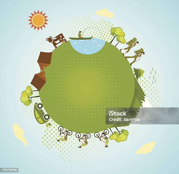Eco Tourism Stock Illustration - Download Image Now - Sustainable Resources, Tourism, Cycling