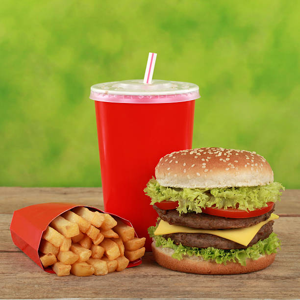 istock Double Cheeseburger combo meal with french fries and cola 179716129