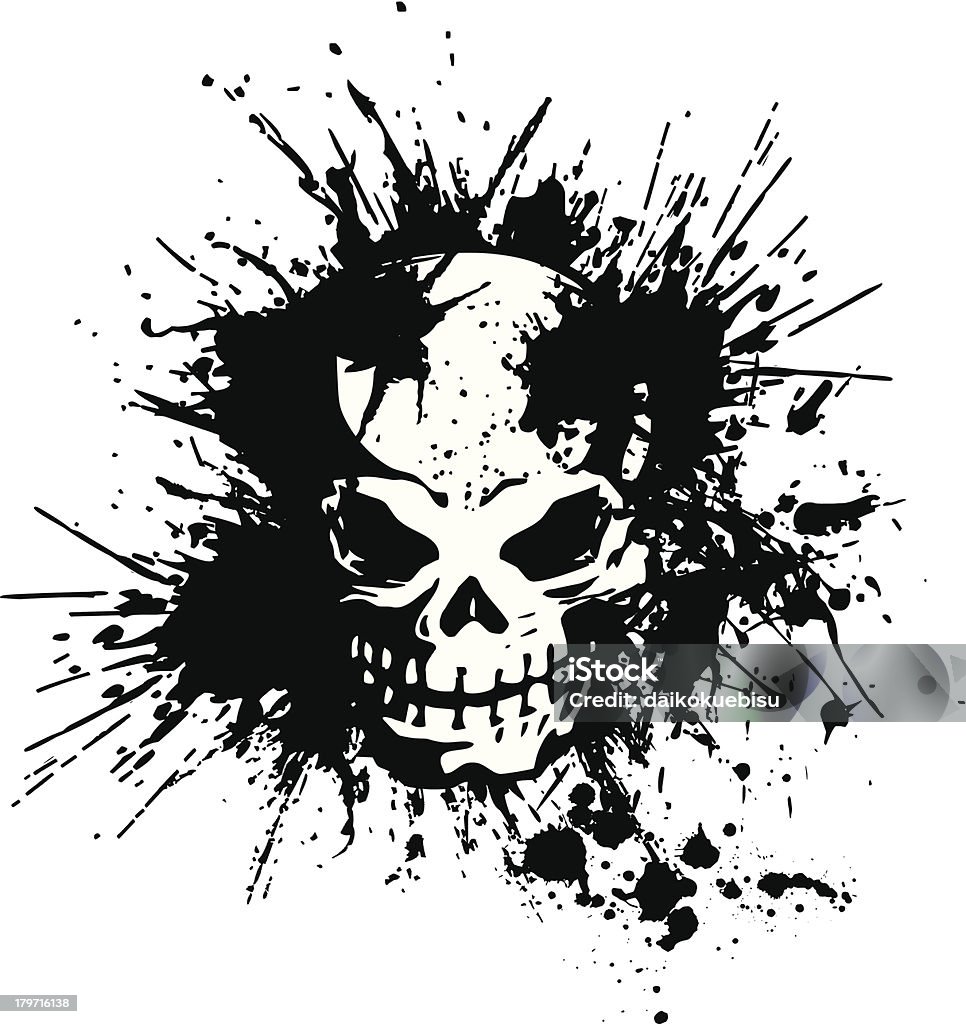 skull A splatter and the skull Abstract stock vector