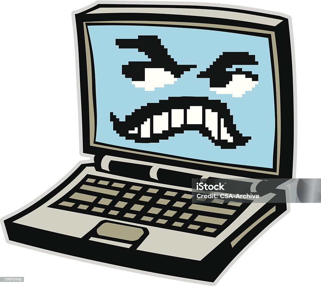 Angry Computer Screen Stock Illustration - Download Image Now - Anger ...
