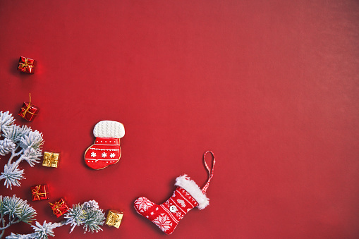 Christmas stocking isolated on white background