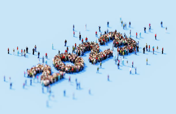 istock Human Crowd Forming 2023 On Blue Background: 2023 And Social Media Concept 1797228235