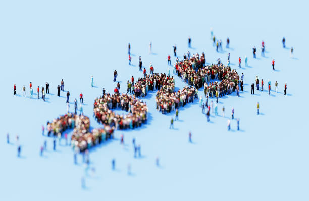 istock Human Crowd Forming 2025 On Blue Background: 2025 And Social Media Concept 1797229330