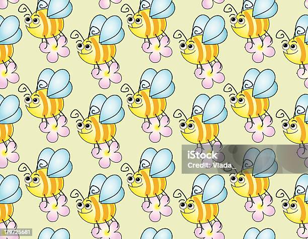 シームレスなお子様用の背景に面白い Bees - イラストレーションのベクターアート素材や画像を多数ご用意 - イラストレーション, カミキリムシ, キャラクター
