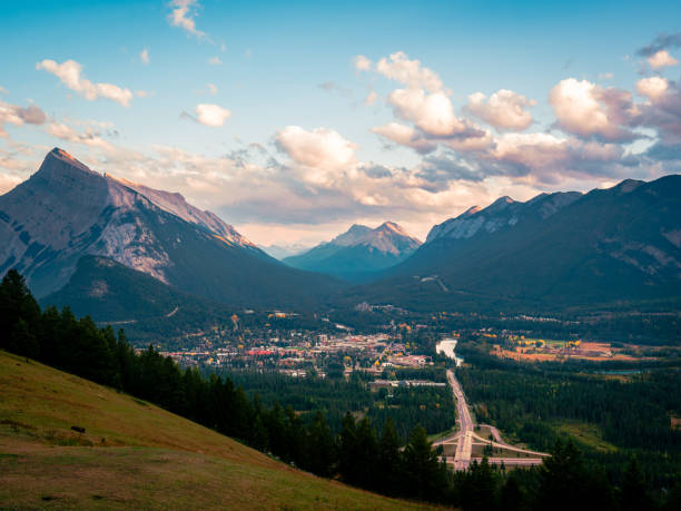istock A distant high angle view of Banff in Alberta, Canada at sunset 1797259896