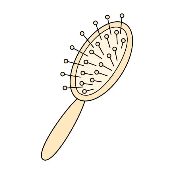 Vector illustration of Massage hairbrush