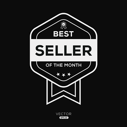(Best Seller of the month) certificated badge, vector illustration.
