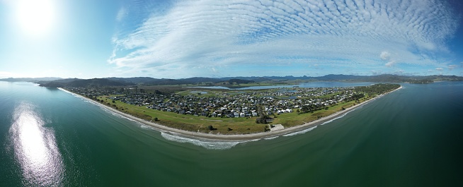 Matarangi Town aerial view, Coromandel, New Zealand