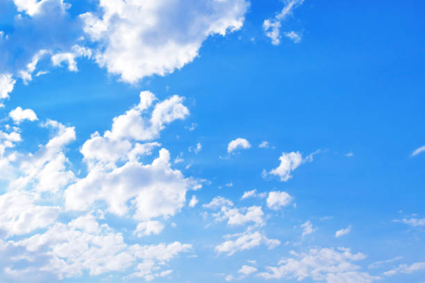 istock Blue sky with white fluffy cloud. Cumulus clouds background. Cloudscape morning sky. 1797370891