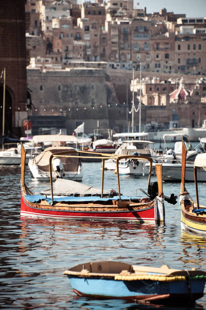 Colorful Boats On Birgu Waterfront, Malta