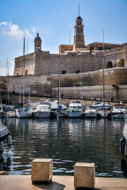 istock Yachts Moored In Front Of Fort St. Angelo On Birgu Waterfront, Malta 1797386403