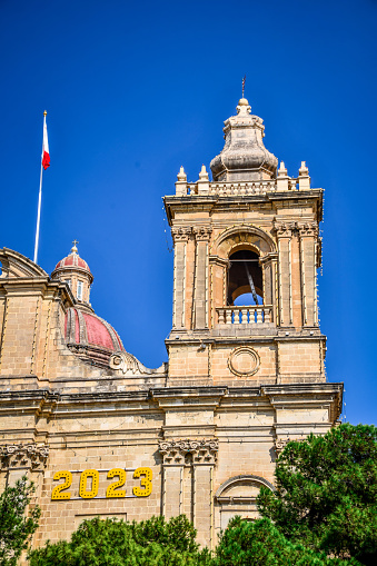 Bell Tower Of St. Lawrence's Catholic Church In Birgu, Malta