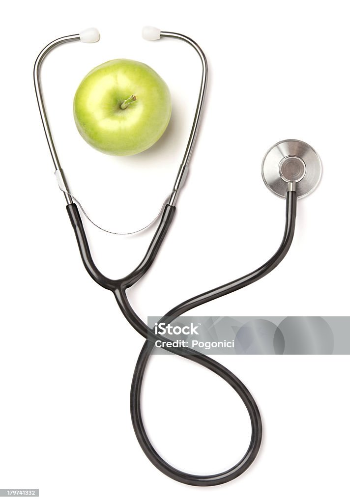 그린 사과나무, 청진기 - 로열티 프리 건강 진단 스톡 사진