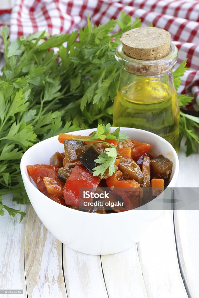 vegetable ragout (ratatouille) paprika, eggplant and carrots Appetizer Stock Photo