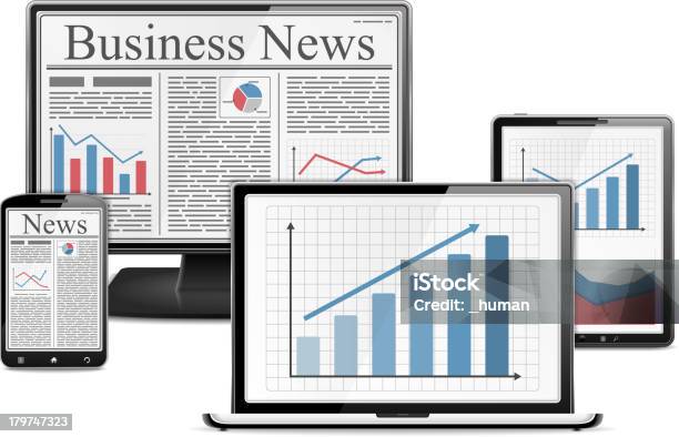 Ebusiness - Immagini vettoriali stock e altre immagini di Giornale - Giornale, Telefono cellulare, Modello - Mezzo d'informazione