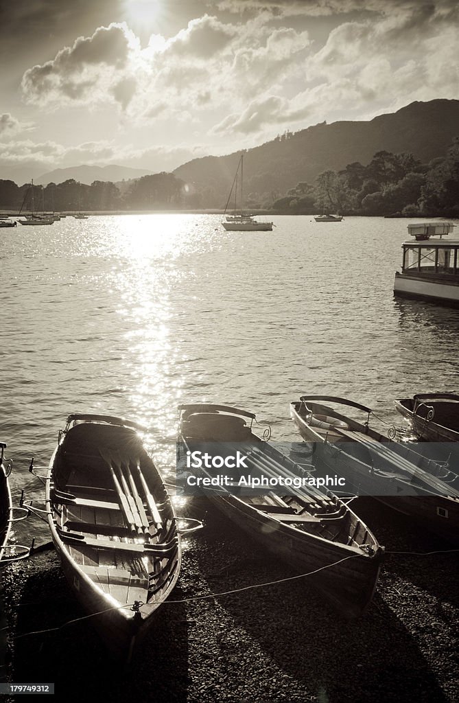 Ruderboote in Ambleside - Lizenzfrei Abenddämmerung Stock-Foto