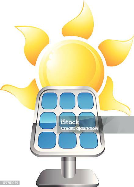 Pannello Solare Con Il Sole - Immagini vettoriali stock e altre immagini di Ambiente - Ambiente, Conservazione ambientale, Elettricità