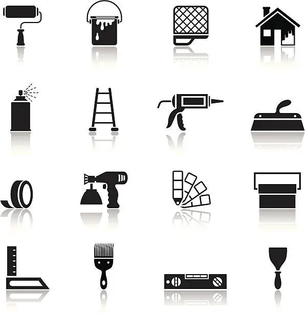 Vector illustration of House Painting Icon Set