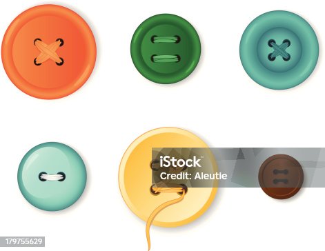 istock Set of realistic clothing buttons 179755629