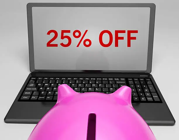 Photo of Twenty-Five Percent Off On Notebook Showing Online Discounts