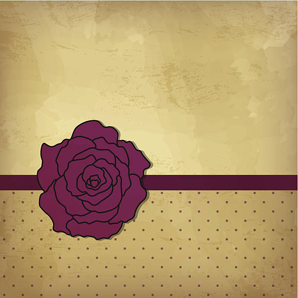 illustrazioni stock, clip art, cartoni animati e icone di tendenza di carta d'epoca con fiori - mothers day flower single flower purple