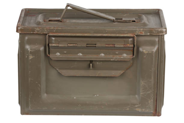 istock US army green metal .50 cal. ammo box. 1797564623